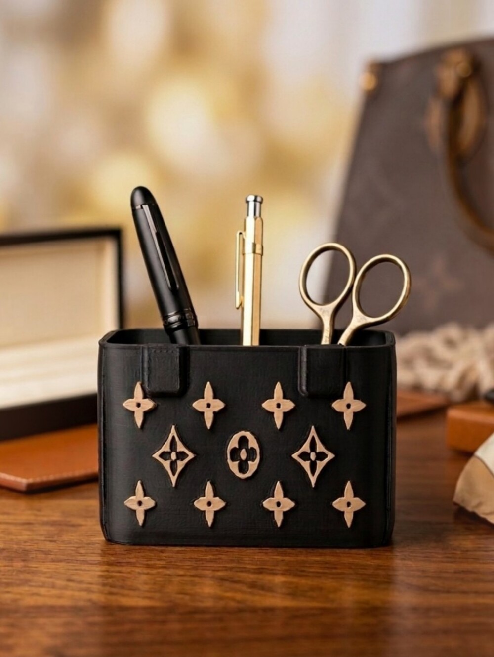 luxury inspired Pen Holder! Desk Organizer! Fashion! Handcrafted!